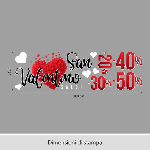 San Valentino Saldi | Vetrofania