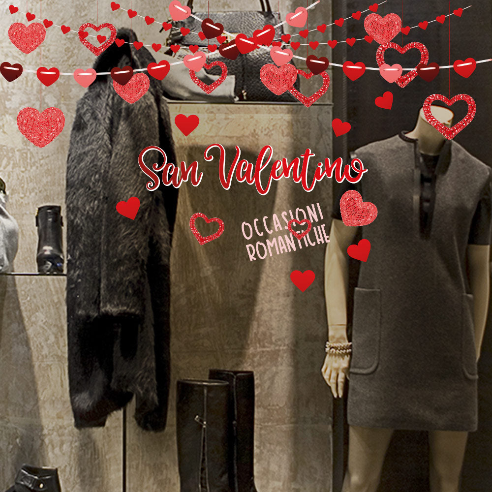 HOWAF 219 Adesivi Glitter Cuori Rossi Per San Valentino – Fai Da Te E Decorazioni – 6 Fogli