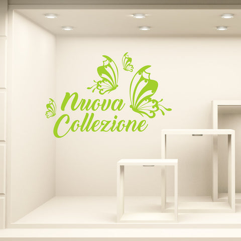 Nuova collezione con farfalla | Vetrofania