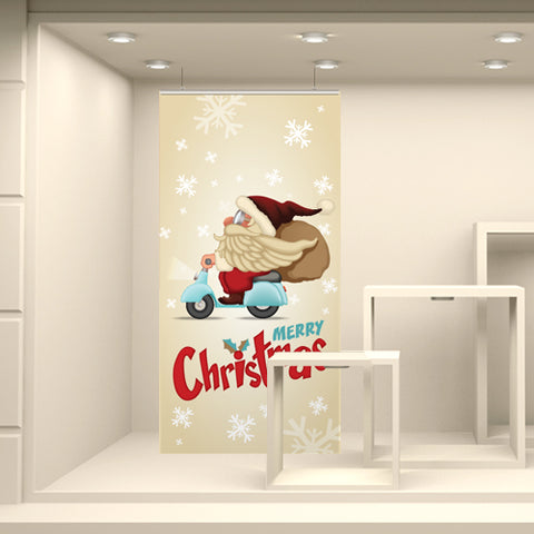 Fondale Babbo Natale sulla vespetta